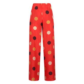 Aspesi Broeken, Dames, Oranje, S, Printed Silk Pants