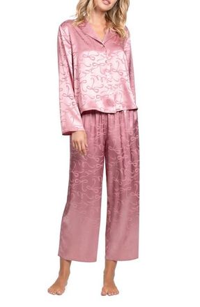 In Bloom by Jonquil Casey Satin Cropped Pajamas in Rose at Nordstrom, Size X-Small