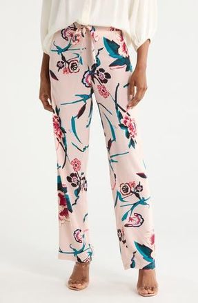 Diane Von F&uuml;rstenberg Diane Wide Leg Silk Pants in Dancing Rose Bare at Nordstrom Rack, Size Xx-Small
