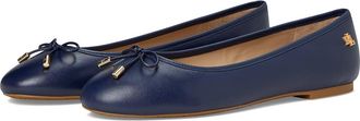 Lauren Ralph Lauren Jayna Nappa Leather Flat Womens Flat Shoes Refined Navy : 6.5 B - Medium, Leather/Nappa