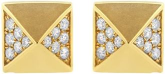 House of Brilliance 14K Yellow Gold 1/4 Cttw Diamond Pyramid Stud Earring at Nordstrom