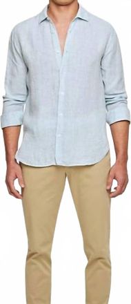 Orlebar Brown Mens Giles Lyocell Mix Button Down In Ice Blue