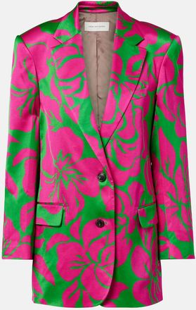 Dries Van Noten Blazer in raso con stampa floreale