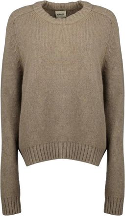 Khaite Truien & Vesten, Dames, Bruin, S, Kasjmier, Mae Ronde Hals Gebreide Trui