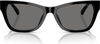 Jimmy Choo London 55mm Polarized Pillow Sunglasses in Black /Polar Grey at Nordstrom