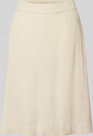s.Oliver Red Label Ausgestellter Knielanger Rock aus Leinen-Viskose-Mix in Sand, Größe 34