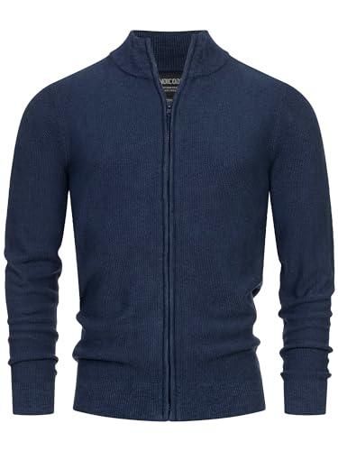 Indicode IDMedan – Cardigan Tricot Fin Homme Col Montant, Coupe Régulière Avec Poche Poitrine Et Fermeture Éclair