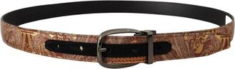 Dolce & Gabbana Ge&euml;mbosseerd Leren Metalen Gesp Riem - Heren - Riemen - Veelkleurig - ONE Size - Leer - Accessoires