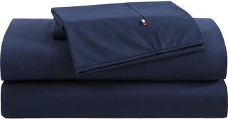 Tommy Hilfiger Cotton Percal Sheet Set in Navy at Nordstrom, Size Twin X-Long