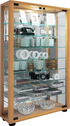 ebuy24 Ebuy24 - Vitrina De Vidrio Vcm De Pie Vitrina De Vidrio Con Vidrio De Seguridad Esg Dimensiones Aprox. 91 X 59 X D. 18 Cm Vidrio De Vitrina De Soporte