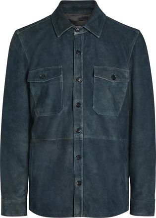 Paige Peyman Suede Overshirt - Navy - L