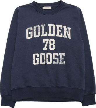 Golden Goose Journey / Felpa girocollo unisex Regular / Pile in misto cotone con stampa effetto vintage