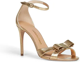 Ferragamo Womens Sandals Roxy Vara Gold Lambskin
