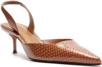 Schutz Paola Mid Slingback Pointed Toe Pump in Miele at Nordstrom, Size 9.5