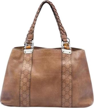 Gucci Pre-owned Vintage Tote - Dames - Vintage Shopper - Bruin - ONE Size - Leer - Vintage
