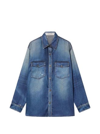 Golden Goose Journey Oversize Denim Shirt With Print