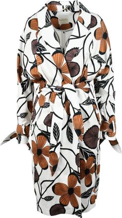 Bottega Martinese Multicolour Floral Pattern Trench Coat