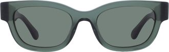 Ferragamo Green Square Ladies Sunglasses SF2067S 317 52