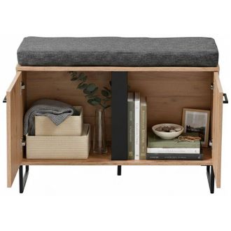 Dmora Mobile da Ingresso Roascio, un Ripiano, 2 Ante, 2 Vani, 84.5x35x59.5h cm Marrone Rovere Nodi