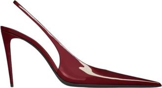 Saint Laurent Guermantes Slingback Pumps - Dames - Schoenen - Rood - Maat: 39 EU Leer