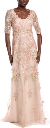Teri Jon by Rickie Freeman Teri Jon By Rickie Freeman Beaded Floral Gown