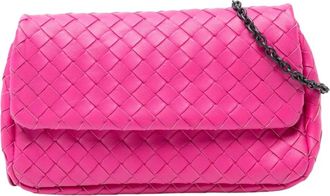 Bottega Veneta Pre-owned Shoulder Bags, female, Pink, Size: ONE SIZE Pre-owned Woven Leather Top Handle Bag