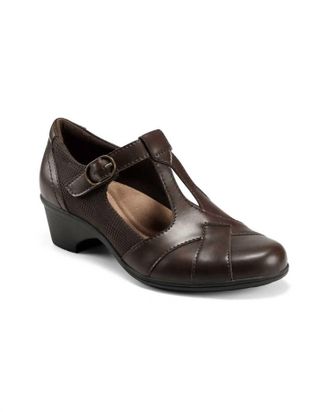 Earth Womens Leather Casual Pumps In Dark Bark