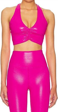 Beach Riot Mindy Cropped Sport Top In Radiant Rose