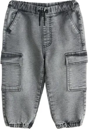 Next Kids Baggy Jersey Cargo Joggers in Black at Nordstrom, Size 4-5