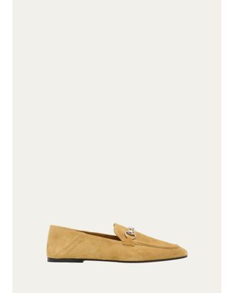 Gucci Jordaan Soft Suede Loafers with Horsebit