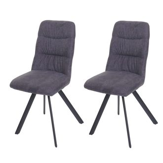 Hhg Hhg - Lote De 2 Sillas De Comedor 595, Silla De Cocina Silla, Posici&oacute;n Autom&aacute;tica Giratoria, Terciopelo, Antracita