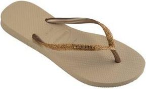 Havaianas Slim Glitter II Flip Flop in Sand Golden at Nordstrom Rack, Size 11/12