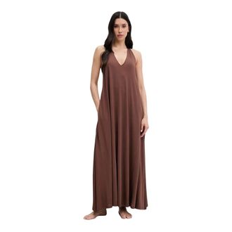 Liu Jo Strandjurk - Dames - Maxi kleedjes - Bruin - M - Kleedjes