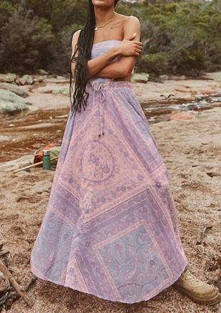 SPELL Farrah Half Moon Skirt In Lilac