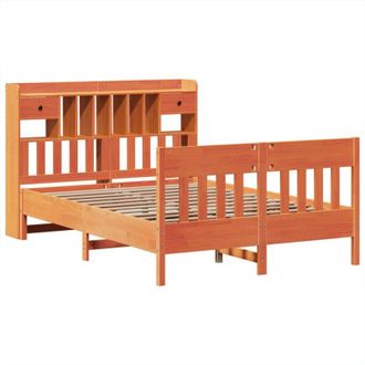 vidaXL Bed Frame without Mattress Wax Brown 150x200 cm King Size Solid Wood Pine vidaXL