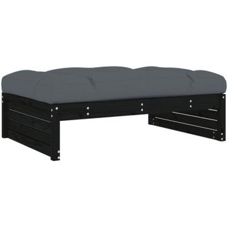 vidaXL Vidaxl - Garden Footstool Black 120x80 cm Solid Wood Pine