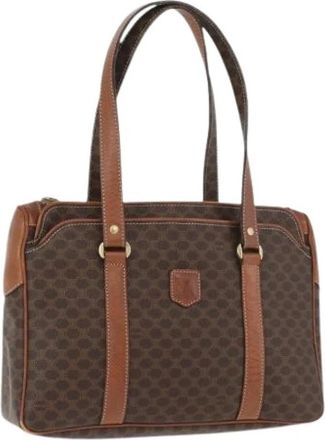 Celine Pre-owned Vintage Macadam Handtas - Dames - Vintage Handtas - Bruin - ONE Size - Leer - Vintage