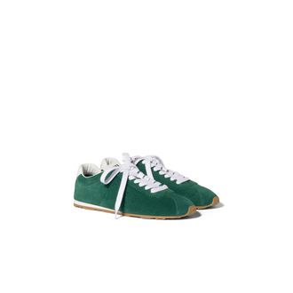 Miu Miu Plume Suede Sneakers, Woman, Oleander Green, Size 36,5