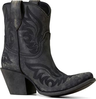 Ariat Chandler Western Bootie in Naturally Distressed Black at Nordstrom, Size 6.5