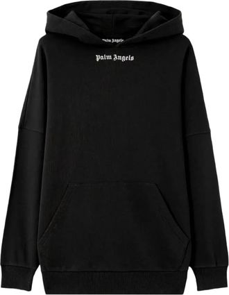Palm Angels Black Relaxed Logo Hoodie