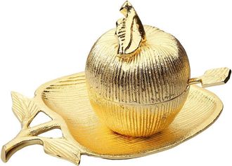 Alice Pazkus Gold Apple Shaped Dish With Removable Honey Jar