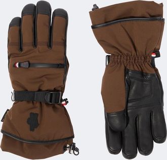 Moncler Leather-trimmed ski gloves