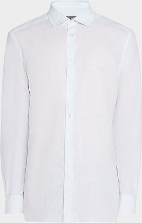 Ermenegildo Zegna Mens Oasi Lino Stripe Sport Shirt