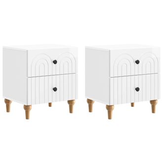 vidaXL Armario De Noche Con Caj&oacute;n 2 Pcs Brillante 43 X 34,5 X 48 Cm Vidaxl