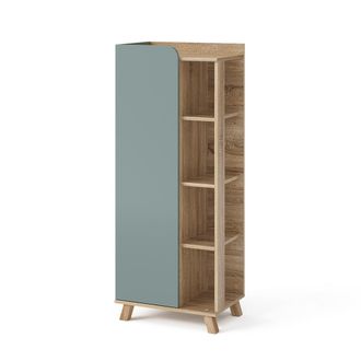 Vicco Armario Mediano Karen, Gris Azulado, 50 X 128 Cm Con Puerta Y Compartimentos Abiertos, Vicco