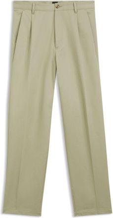 BOSS Relaxed-fit pants in cotton twill