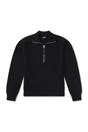 Tom Ford Ribbed Merino Wool Half-Zip Sweater
