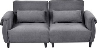 Beliani Sofa 3 Seater WETLAN Fabric Dark Grey