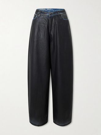 Acne Studios Jeans A Gamba Larga In Denim Spalmato 2023 - Nero