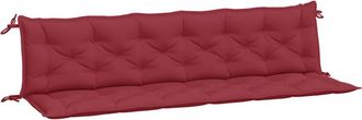 vidaXL Cojines De Banco De Jard&iacute;n 2 Uds Rojo Tinto 200x50x7 Cm Vidaxl